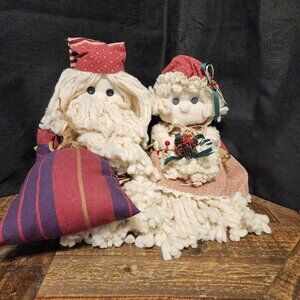 Mr. and Mrs. Santa Clause Mop Dolls